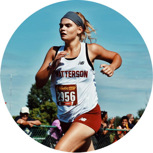 Woman running track