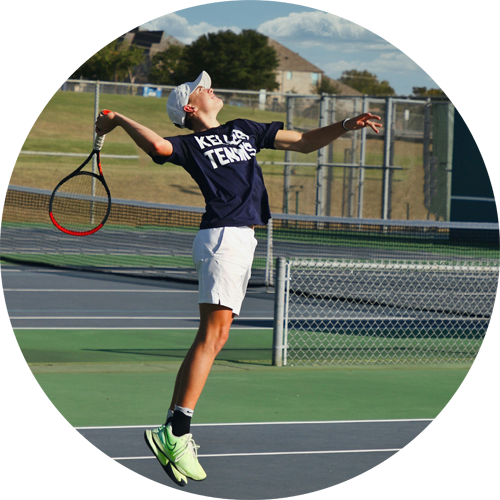 Highschooler playing tennis